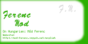 ferenc mod business card